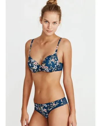 Promise Electra Floral Push Up Bra And Thong