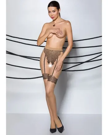 Passion Crotchless Mock Suspender Tights