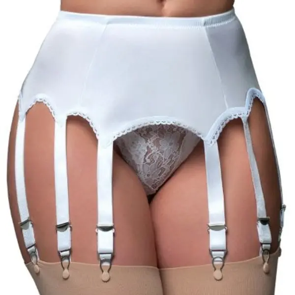 Plain 10 drop suspender belt