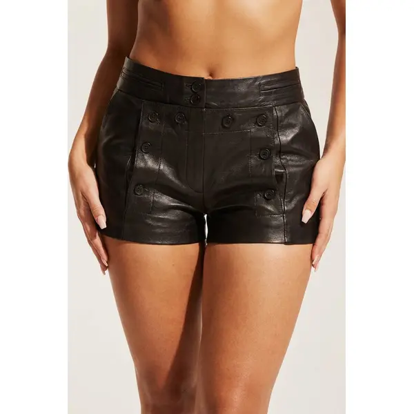 Bts Full Grain Leather Shorts Tight Fit Fetish Open Crotch