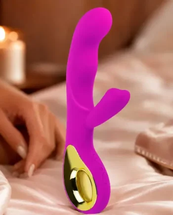 Rechargeable Dual-Stimulation Vibrator - 10 Speeds - Purple
