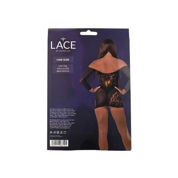 Lace by LJ Off the Shoulder Mini Dress Black