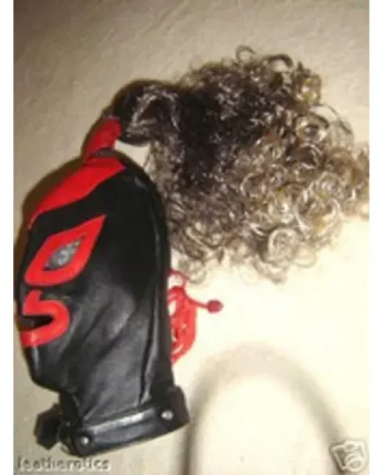Red Black Bdsm Leather Slave Mask