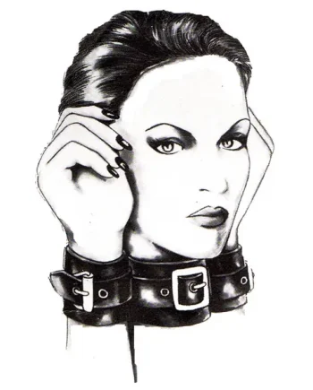 Slave Collar and Wrist Cuff Bondage Set