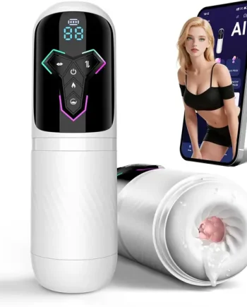 Licking Heating Male Masturbator Penis Pump with 10 Vibrating 7 Thrusting 5 Suck