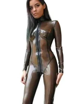 Sexy Transparent Latex Jumpsuit