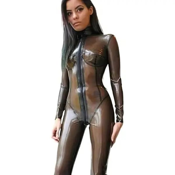 Sexy Transparent Latex Jumpsuit