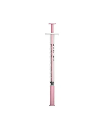 Unisharp 1ml 30G (12mm) fixed needle syringe: Pink
