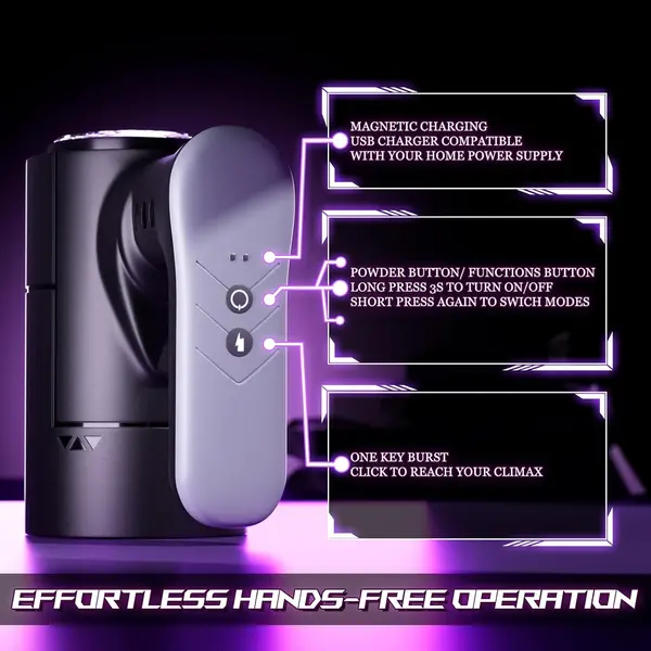 Upgraded Handheld Telescopic Male Masturbator with 9 Powerful Thrusting Rotating