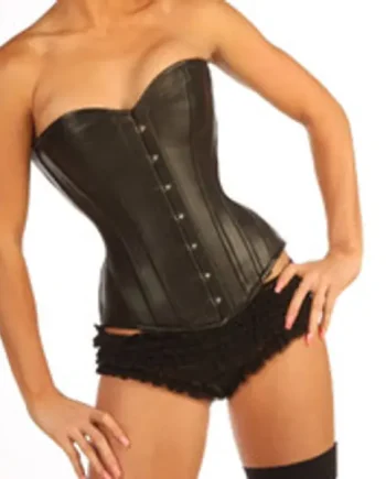Classic Victorian Black Leather Corset