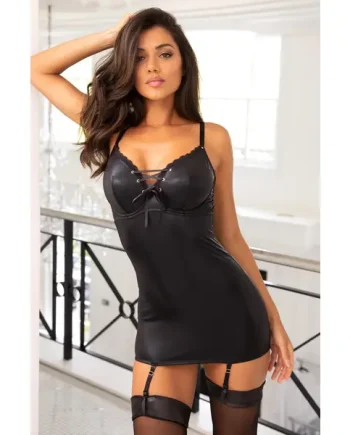 Scandalous Underwired Cami Suspender - Black