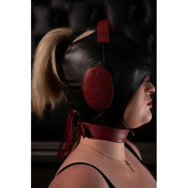 Black Red Womens Hood with Handle