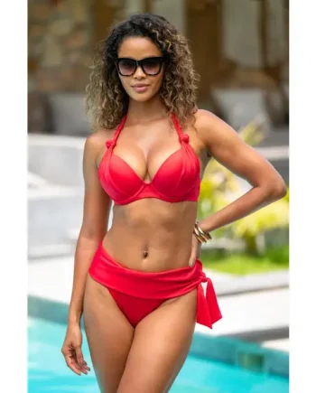 St Kitts Tie Fold Over Brief - Red