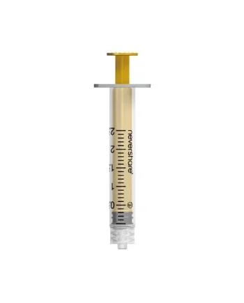 Nevershare 2ml Luer Lock Yellow Syringes