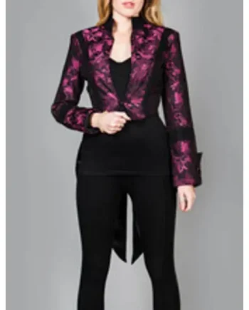 Ladies Tailcoat Vintage Costume Victorian Steampunk Jacket Purple