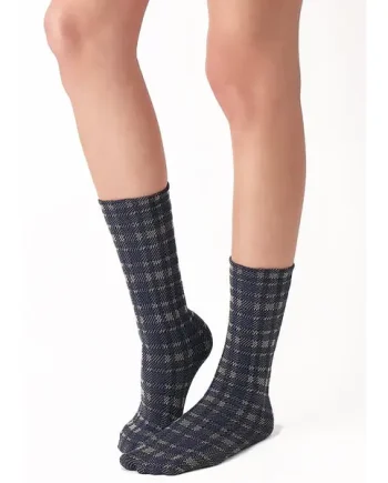 Oroblu Texture Tartan Ankle High