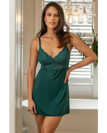 Fleur Lace Chemise - Forest