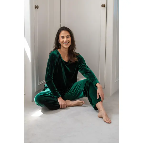 Velour Lounge Pyjama Set - Forest
