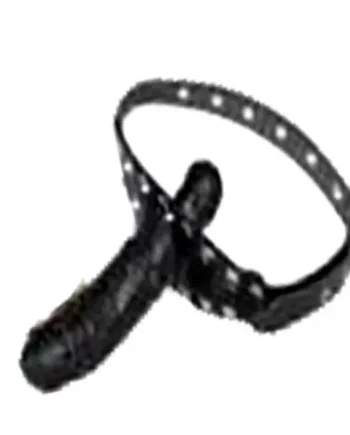 Black Rubber Double Penis Bondage Gag