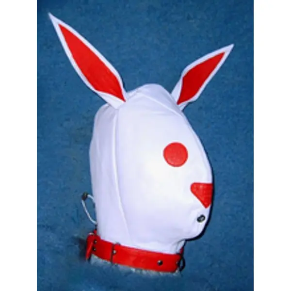 Leather Bunny Lockable Mask Hood