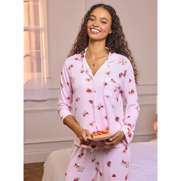 Strawberry toast modal long pyjama set