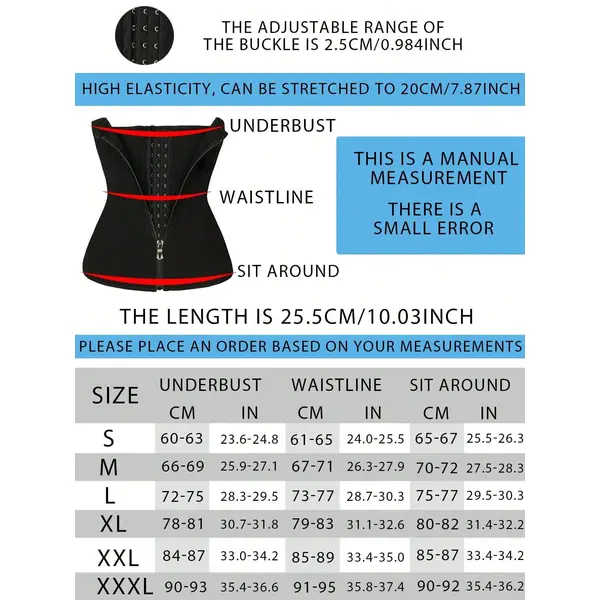 Corset Body Shaper With Buckles And Zipper