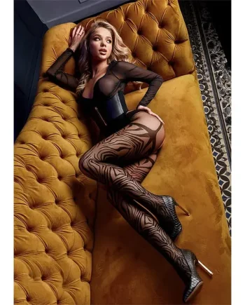 Ballerina Black Secret Prive Della Crotchless Tights