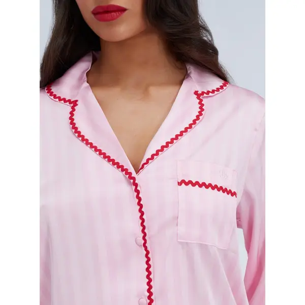 Striped satin short pyjama set