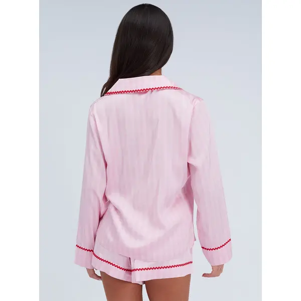 Striped satin short pyjama set