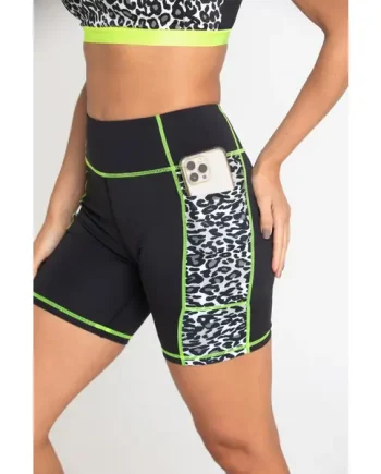 Energy Side Pocket Cycling Short - Leopard/Lime