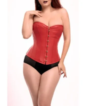 Classic Red Leather Corset