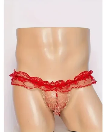 Men’s Red Lacy Jock Strap (One Size) RDLJS1