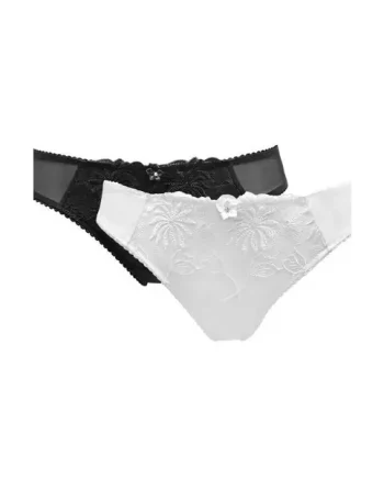 St Tropez Bikini Brief 2 Pack - Black/White