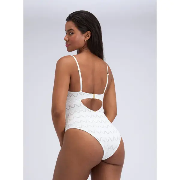 Adria textured bandeu swimsuit