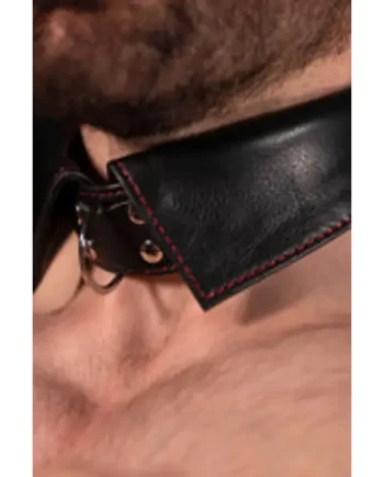 Leather Bondage Collar with Buckle