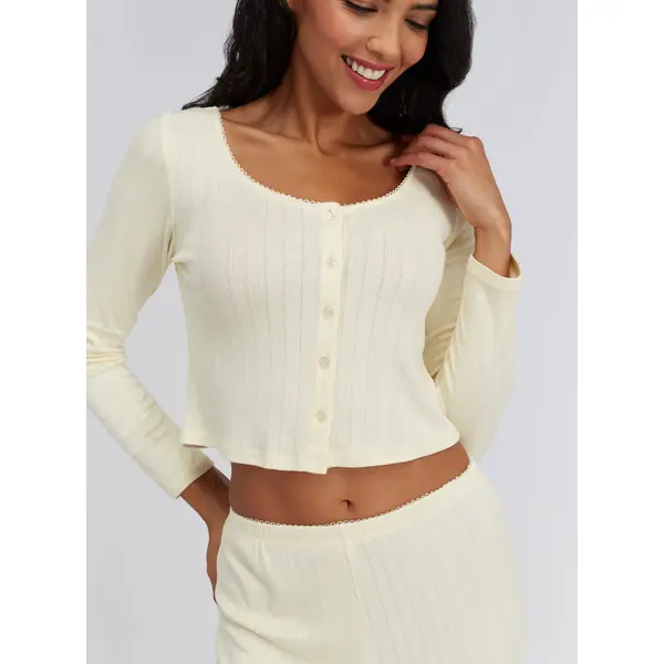 Pointelle cardigan