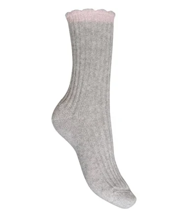 Charnos Cashmere Scallop Top Rib Socks