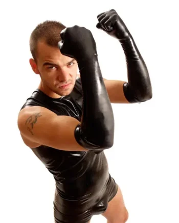Elbow Rubber Gloves • Black