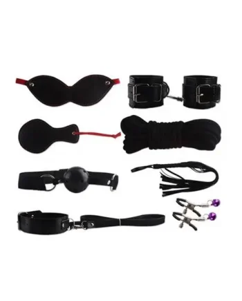 BDSM Bondage Kit in black 8 parts