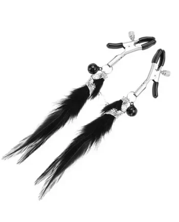 Nipple Clamps With Feathers Black