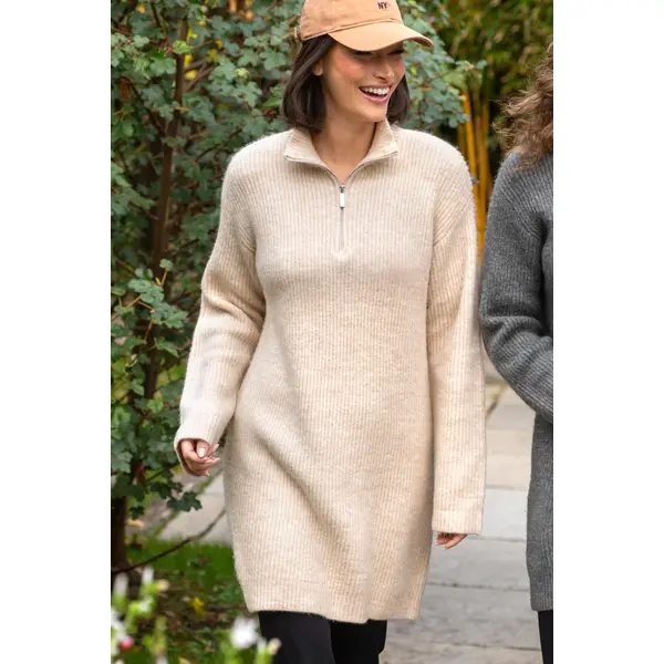 The Cosy Knit Dress - Oatmeal