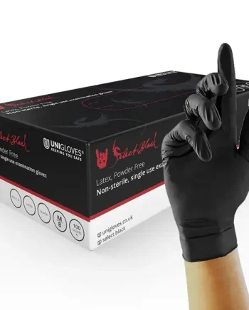 Uniglove Select Black Latex Gloves Box of 100