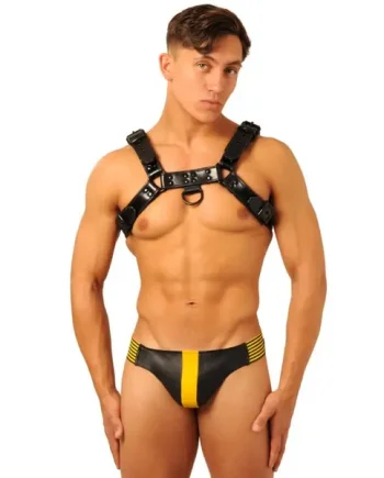 Fist Leather Harness + Jock • Yellow