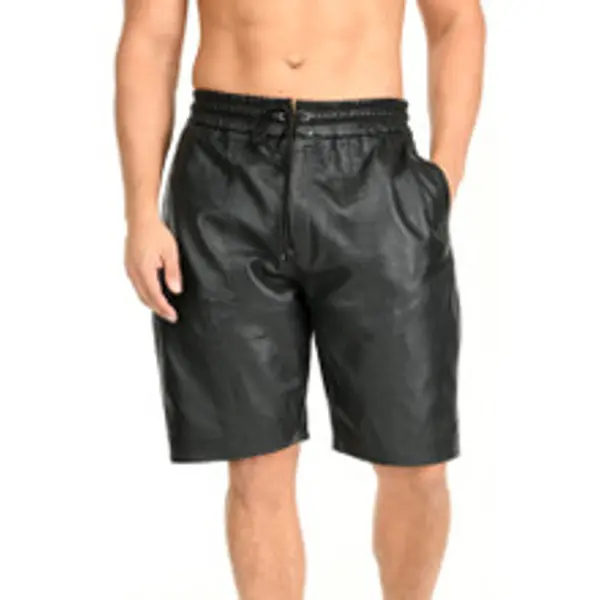 Perforated Leather Men's Shorts