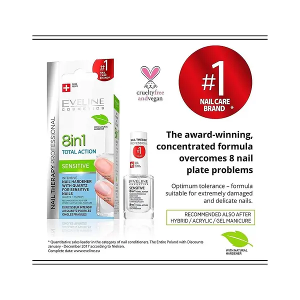 Eveline – 8in1 Total Action Concentrated Conditioner For Sensitive Nails 12ml
