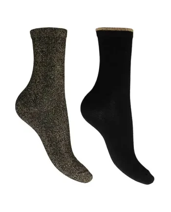 Charnos All Over Sparkle Top Socks Black 2 Pair Pack