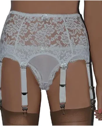 8 Strap Floral Lace Suspender Belt