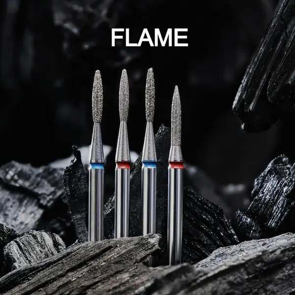 Staleks Diamond Nail Drill Bit POINTED FLAME BLUE