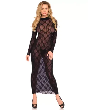 Leg Avenue Long Sleeved Long Dress – UK 8 to 14