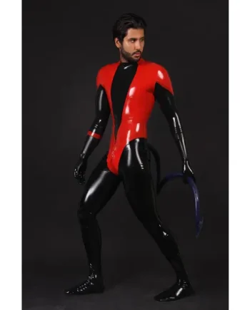 Latex Mens Devilish Catsuit with Tail